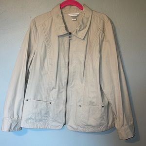 A42 Christopher and Banks khaki zip up jacket
